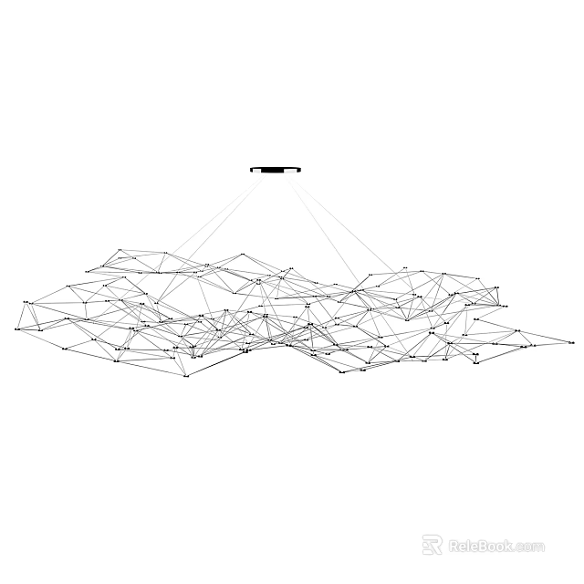 Modern Irregular Pendant Light Featuring Interlaced Geometric Wire Structure Design 3d model 