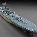Vintage Battleship Featuring Large Main Guns And Deck Equipment On Gray Hull