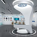 Modern White Reception Desk For Guangxi International Medical Urban Development With Computers And Decor