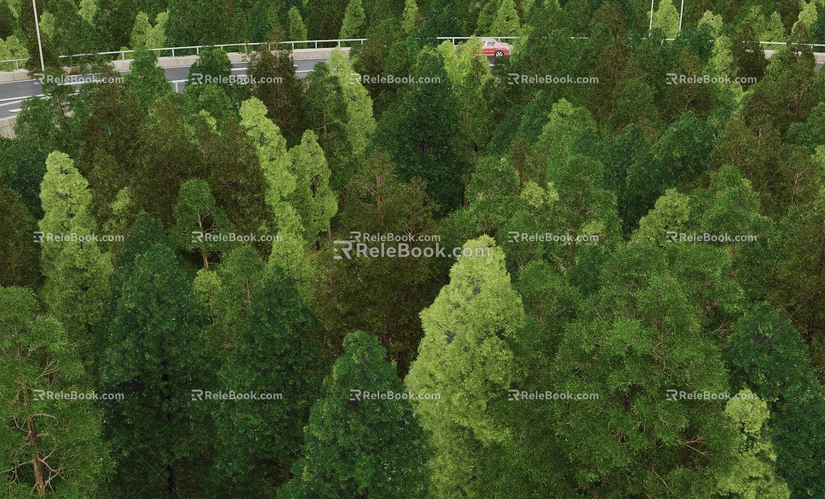 Modern Mountain Modern Tree Forest Bird's Eye View Mountain Mountain Forest Bird's Eye View Aerial View 3d model