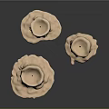 Artistic Sculpture Carving Design of Cream Colored Candles with Dripping Texture and Various Heights