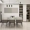 Modern Minimalist Living and Dining Room With White Walls Black TV Fireplace Marble Coffee Table
