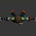 3D Young Boy Character Model Wearing Traditional Outfit With Green Red Accents And Standing Pose
