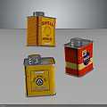 Vintage Metal Oil Cans Collection With Shell BP Brand Logos And Colorful Design