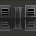 Industrial Gray Block Components With Ventilated Grilles And Structural Design 3d model
