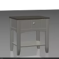 Simple Modern White Bedside Table With Gray Top Drawer And Lower Shelf 3d model