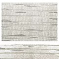 Soft Woven Square Rug in Neutral Gray Tones with Wavy Line Patterns and Textured Surface 3d model