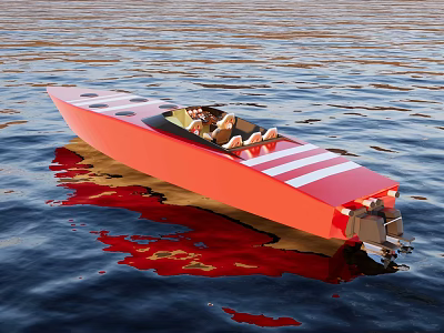 Speedboat Motorboat Big Fly 3d model Speedboat Motorboat Big Fly 3d model