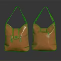 Stylish Orange Leather Handbags with Shoulder Straps and Zipper Pockets