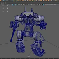 Game and Movie Character Mech Robot With Military Camouflage Design Tracked Legs and Weapon Equipment