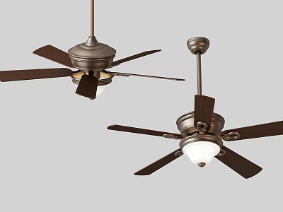 Modern Ceiling Fans With Dark Blades And White Light Fixture For Home Decoration 3d model