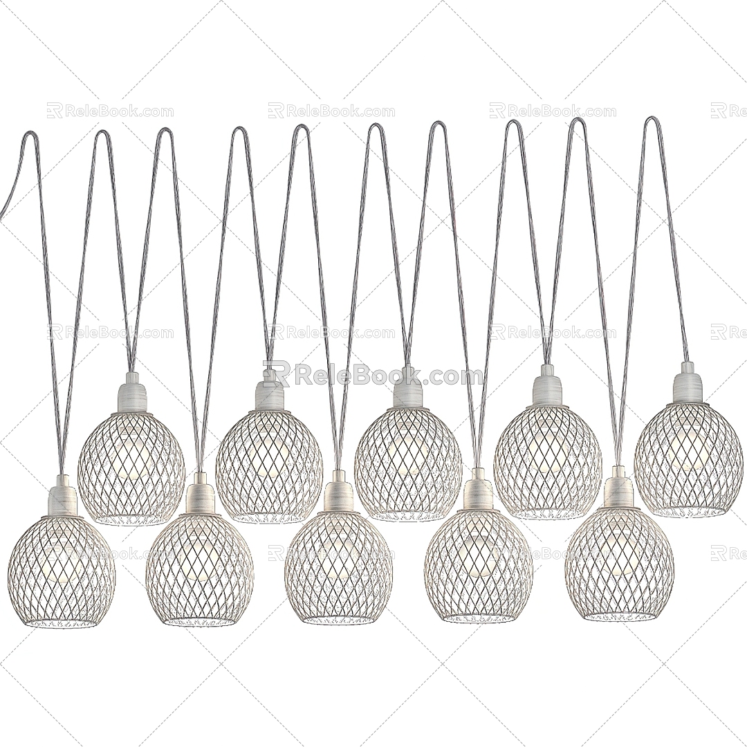 Modern Metal Cutout Chandelier 3d model