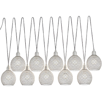 Modern Metal Cutout Chandelier 3d model