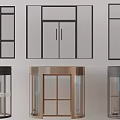 Modern Entrance Doors With Glass Panels Metal Frames And Black Gold Gray Designs