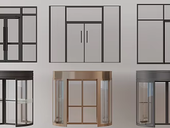 Modern automatic revolving door hotel mall revolving door electric induction glass revolving door glass double door 3d model