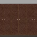 Modern Brown Wooden Wardrobe With Six Panel Doors And Geometric Pattern Details