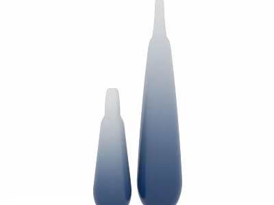 Two Blue Tapered Vases Large And Small For Modern Home Decor 3d model