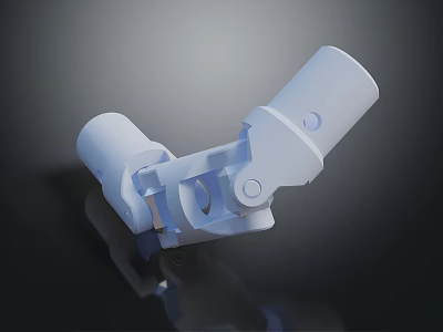 Hardware Tools White Universal Joint Connector with Durable Precision Structure and Smooth Surface 3d model