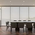 Hot Pot Restaurant Dining Area With Chairs And Blinds 3d model