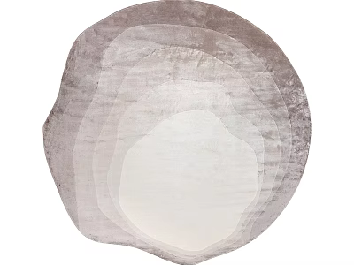 Modern Square Rug With Layered Concentric Circle Design In Gray And White Tones 3d model