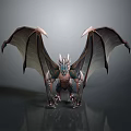 Fantasy Dragon Character With Large Wings And Scaled Body In Majestic Standing Pose 3D Render