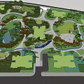 Residential Landscape Design Featuring Green Spaces Winding Paths Water Features And Trees
