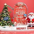 Christmas Christmas tree Santa Claus snow gift box photo clock Christmas Eve Christmas deer 3d model