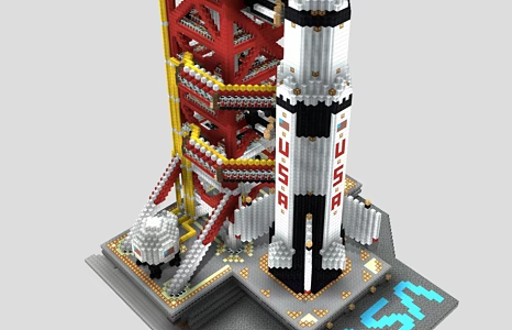 Space Shuttle, Launch Tower, Spaceship, Manned Spaceship 3d model