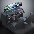 Professional Driving Simulator Equipment With Curved Multi Screen Steering Wheel And Seats