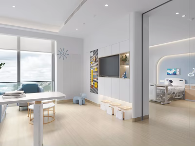 Modern Hospital Outpatient Clinic With Bright Space And Comfortable Seating 3d model