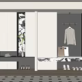 Modern Shoe Cabinet Interior Design With Storage Compartments Clothing Hanger And Shoe