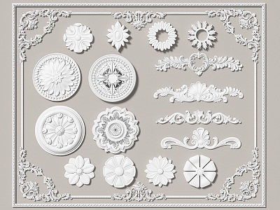 European-style carved 3d model