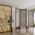 New Chinese Style Screen Partition 3d model