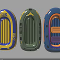 Colorful Inflatable Play Boats with Yellow Blue Green and Purple Gradient Designs