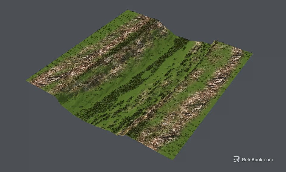 Stunning Natural Landscape With Green Rolling Hills Lush Vegetation And Rocky Areas 3d model 