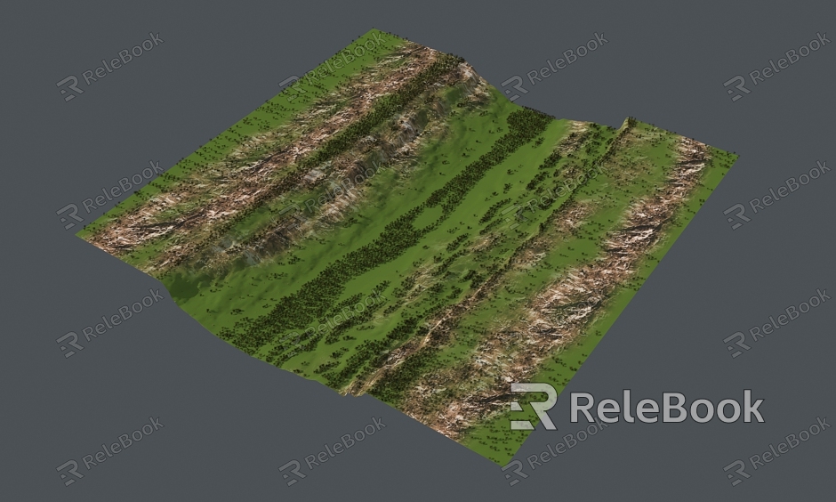 mountain terrain grassland model