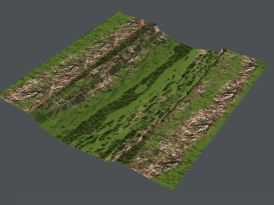 Stunning Natural Landscape With Green Rolling Hills Lush Vegetation And Rocky Areas 3d model