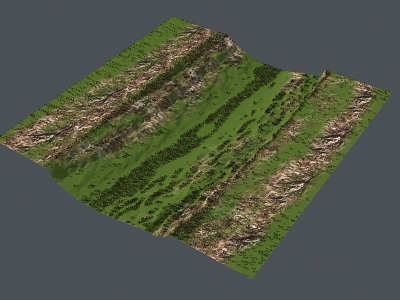 mountain terrain grassland model