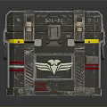 Rugged Industrial Equipment Storage Case With Reinforced Handle Secure Latches Emblem And Red Stripes