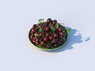 Cherry Fruit Plate Gourmet 3d model