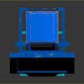 Blue Self Service Kiosk with Green Interface Display Screen and Dynamic Type Label