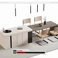 Dining table and chair combination 3d model