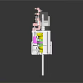 3D Model Mechanical Device Internal Structure With Motor Gears And Colored Components