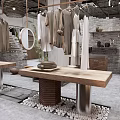 Modern Clothing Store Interior With Fashion Apparel Mannequins And Display Shelves