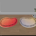 Stylish Circular Rugs with Gradient Color and Letter Pattern for Living Room Wooden Floor Interior