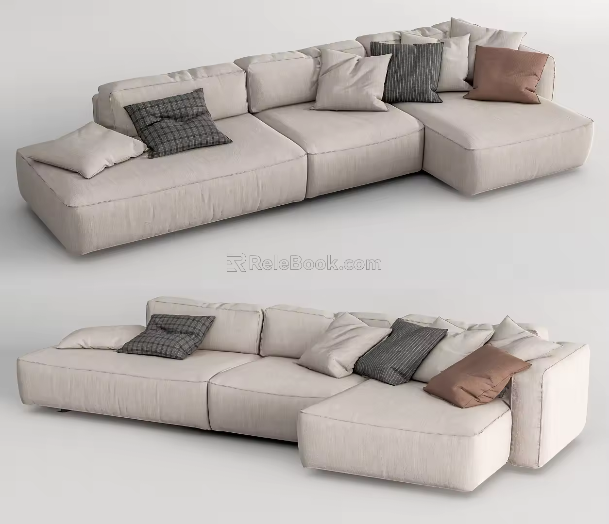 Modern corner sofa multiplayer sofa 3d model