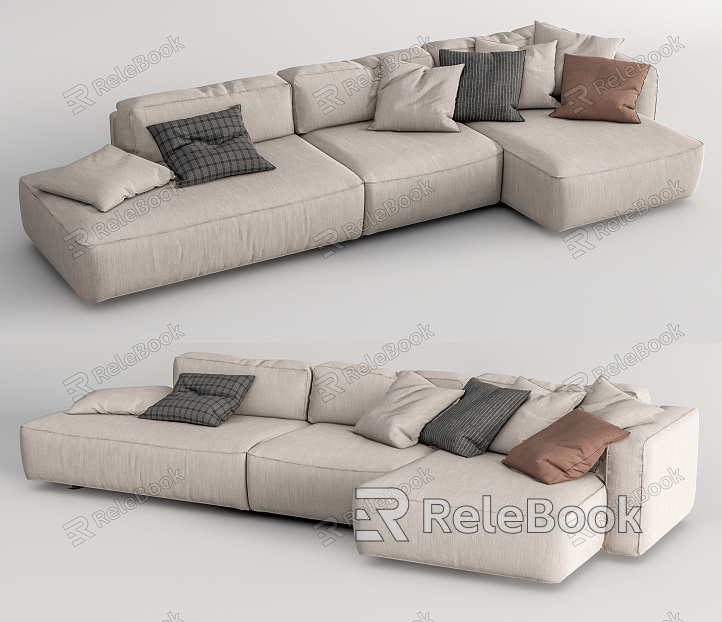 Modern corner sofa multiplayer sofa model