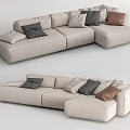 Modern corner sofa multiplayer sofa 3d model