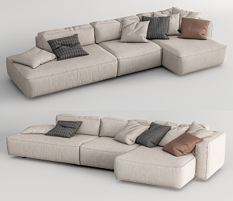 Modern corner sofa multiplayer sofa 3d model