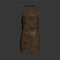 Brown Leather Cooking Apron With Adjustable Straps For Kitchen Use
